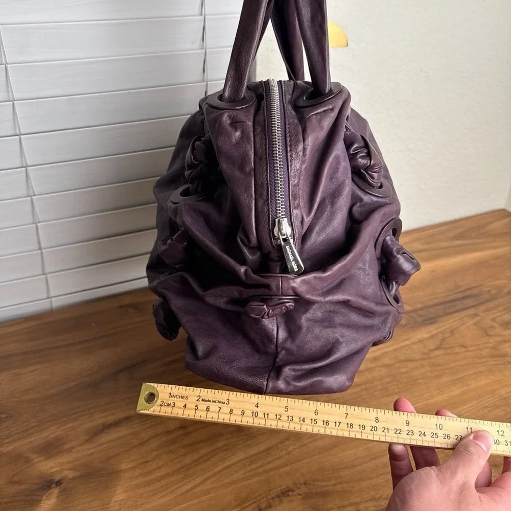 Michael Kors Zuma Y2K Purple Nappa Leather Knotted Satchel UNIQUE